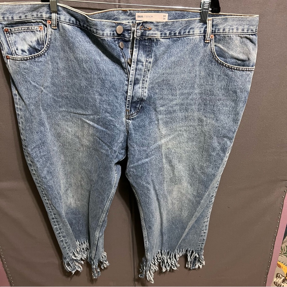 ASOS Curve Women's  Blue Denim Cropped Jeans